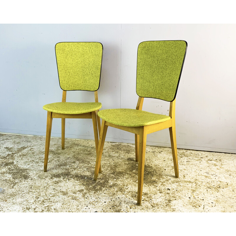 Pair of vintage cafe chairs French 1960s