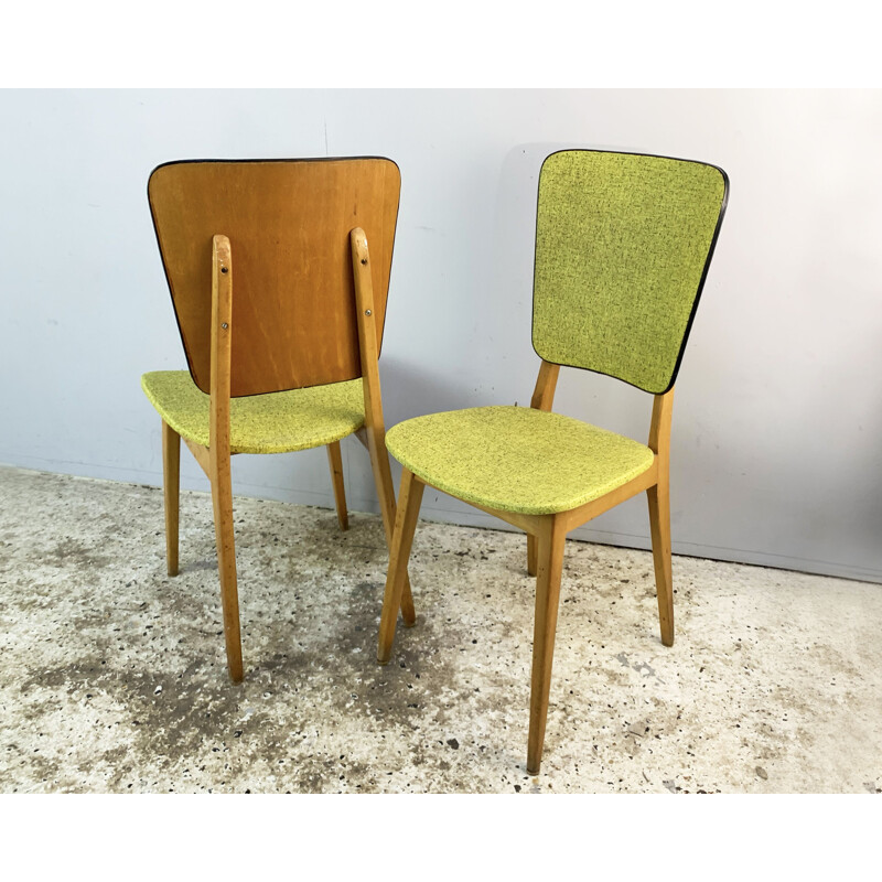 Pair of vintage cafe chairs French 1960s