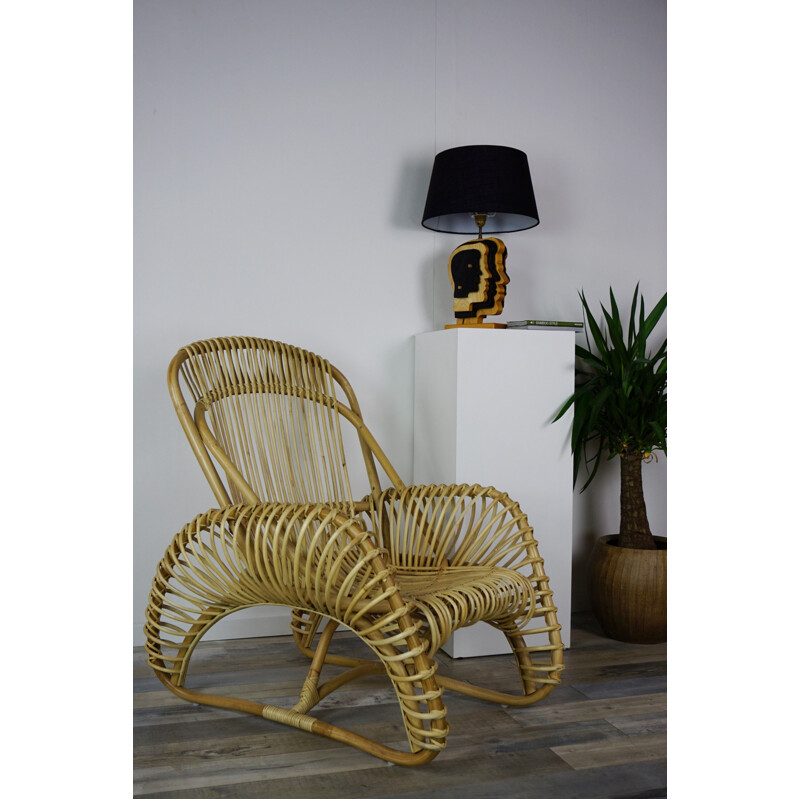 Vintage rattan armchair