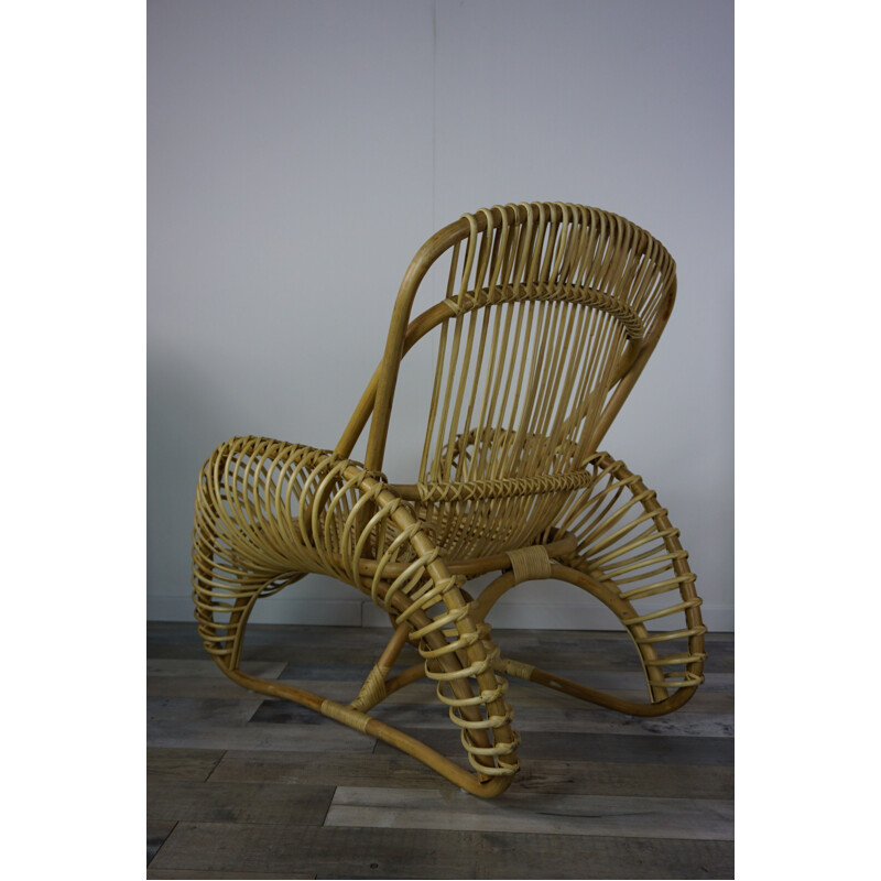 Vintage rattan armchair