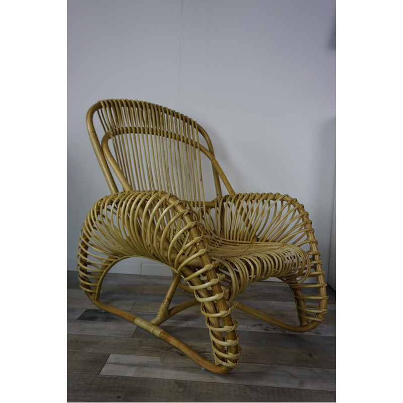 Vintage rattan armchair