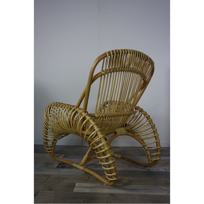 Vintage rattan armchair