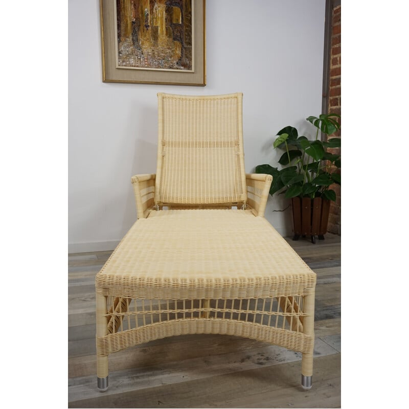 Pair of vintage lounge armchairs or relaxing sunbeds