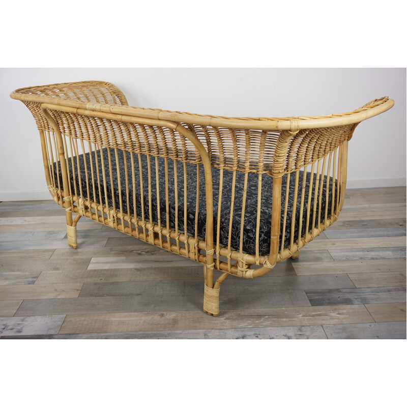 Vintage rattan sofa by Franco Albini, Italian 1950s