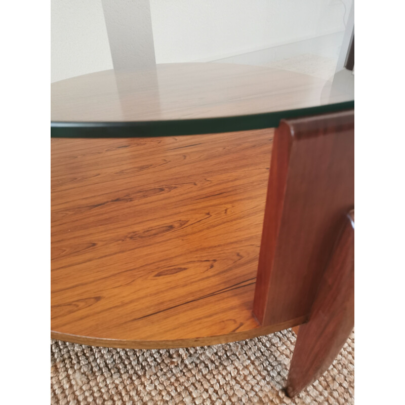 Vintage rosewood and teak coffee table by Ilse Möbel, Scandinavian 1960s