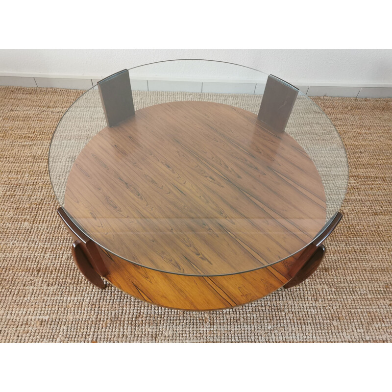 Vintage rosewood and teak coffee table by Ilse Möbel, Scandinavian 1960s