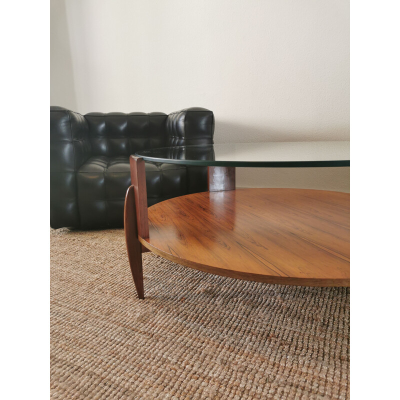 Vintage rosewood and teak coffee table by Ilse Möbel, Scandinavian 1960s