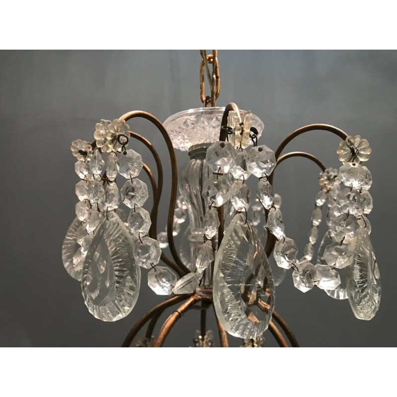 Vintage crystal chandeliers, Italy 1950