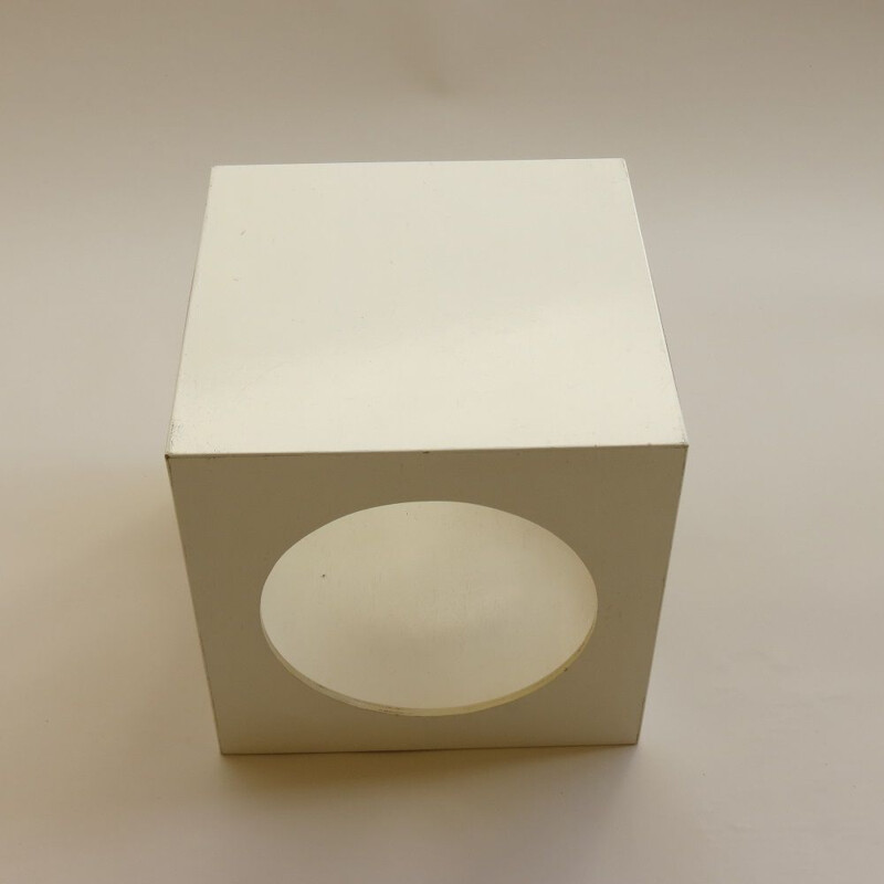 Set of 3 vintage White Cube Box Tables Storage Box Cubes 1960s