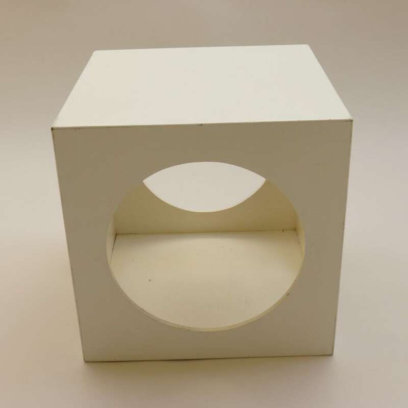 Set of 3 vintage White Cube Box Tables Storage Box Cubes 1960s