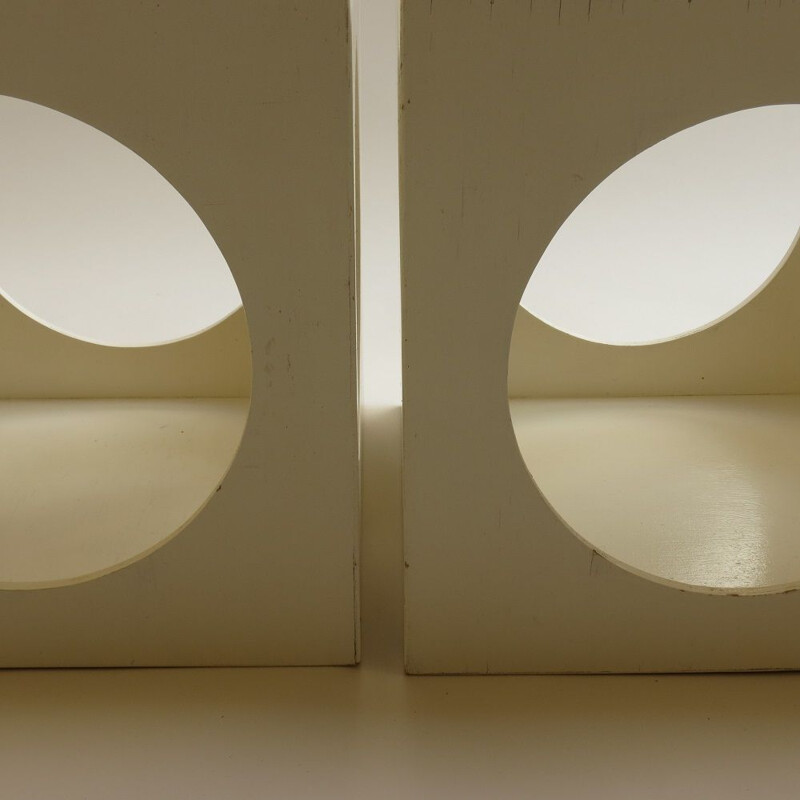 Set of 3 vintage White Cube Box Tables Storage Box Cubes 1960s