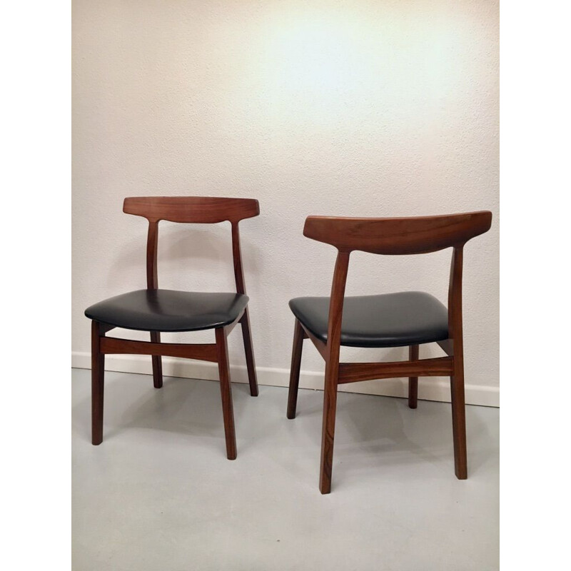 Set of 6 vintage rosewood chairs by Henning Kjaernulf, Denmark 1960s