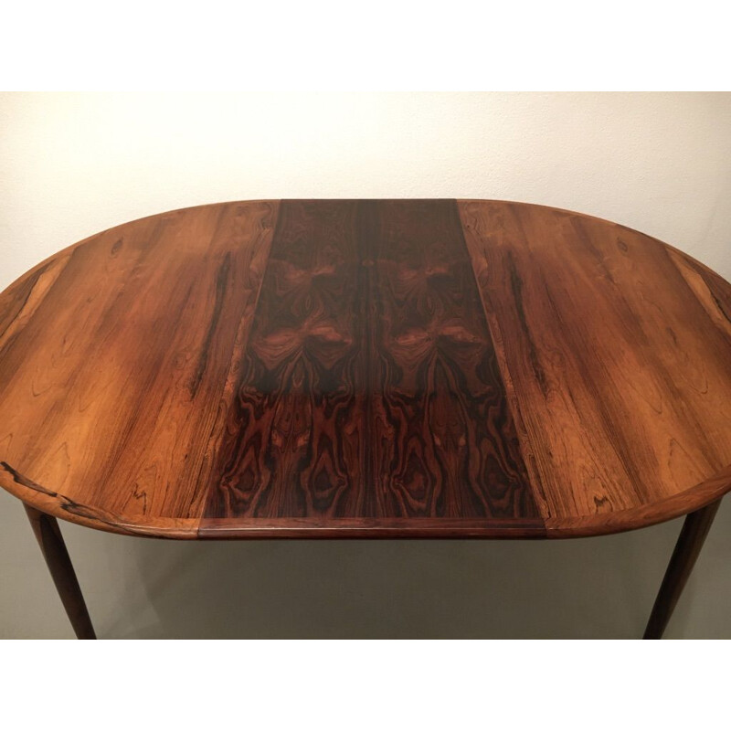 Vintage extensible dining table in rosewood from Rio CJ Rosengaarden, Denmark 1960s