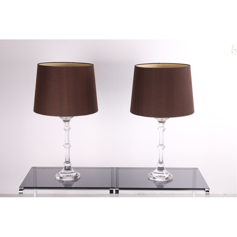 Pair of vintage glass table lamps by Ingo Maurer for Design M, Germany 1970
