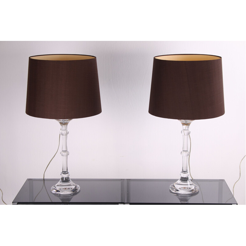 Pair of vintage glass table lamps by Ingo Maurer for Design M, Germany 1970