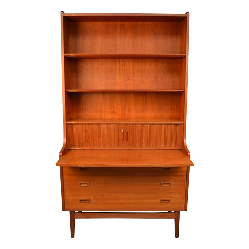 Vintage bookcase secretary by Johannes Sorth for Bornholms Mobelfabrik, Denmark