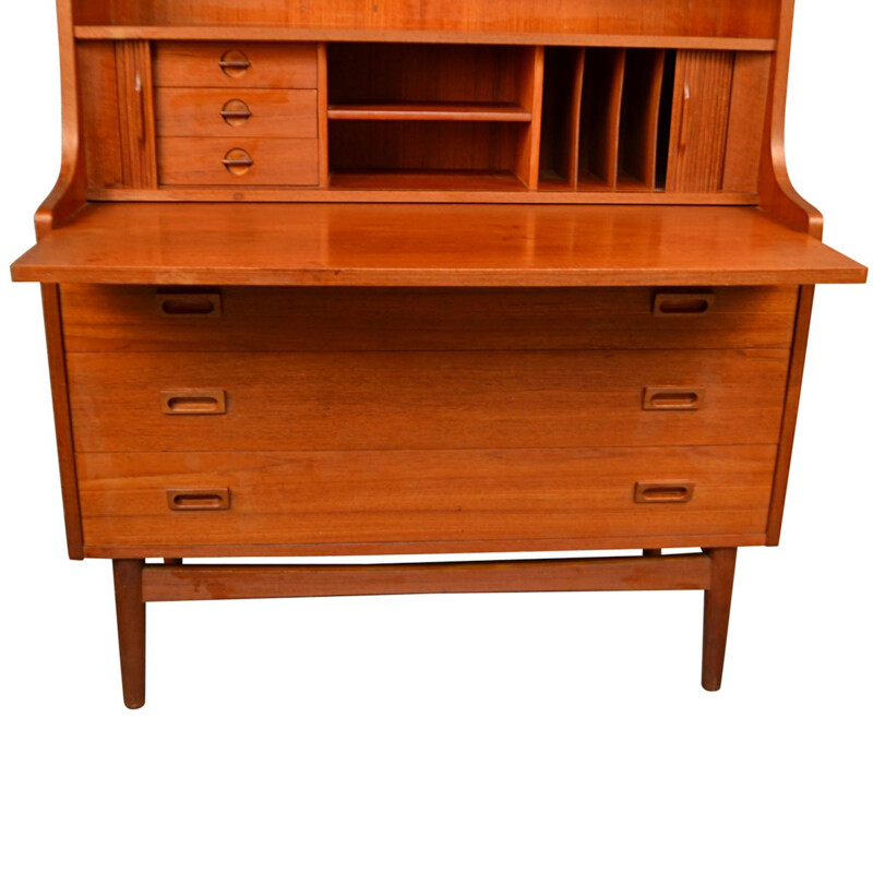 Vintage bookcase secretary by Johannes Sorth for Bornholms Mobelfabrik, Denmark