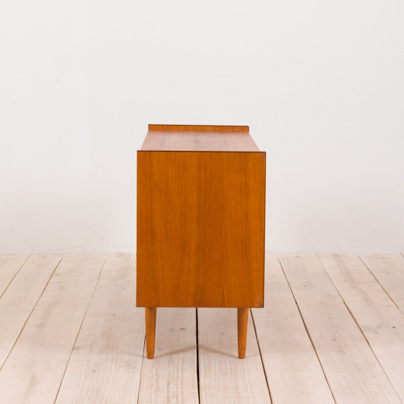 Vintage sideboard in teak with 5 drawers and sliding doors, Norway 1960s