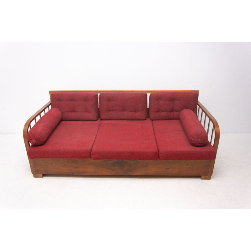 Cataloque Functionalistische H-215 vintage sofa van Jindrich Halabala voor UP Zavody, Tsjecho-Slowakije 1930