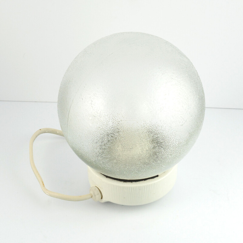 Lampe vintage industrielle sphérique OPS-100 de Foton, Pologne 1970