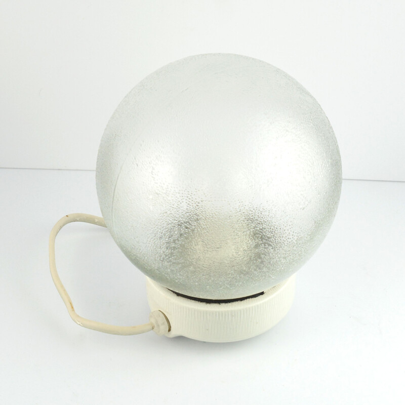 Vintage spherical industrial lamp OPS-100 by Foton, Poland 1970s