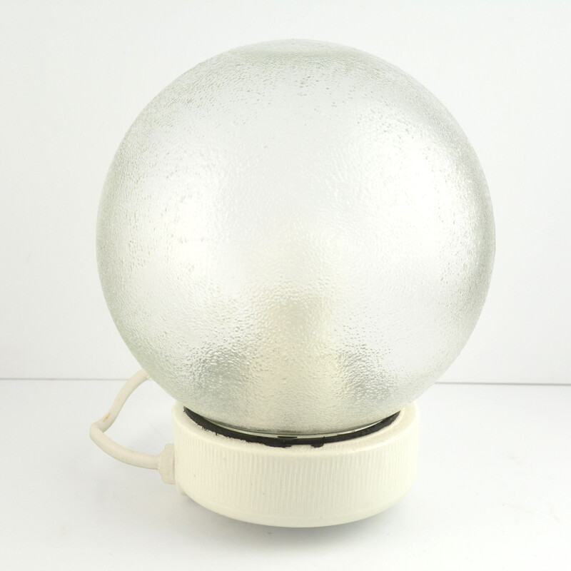 Vintage spherical industrial lamp OPS-100 by Foton, Poland 1970s