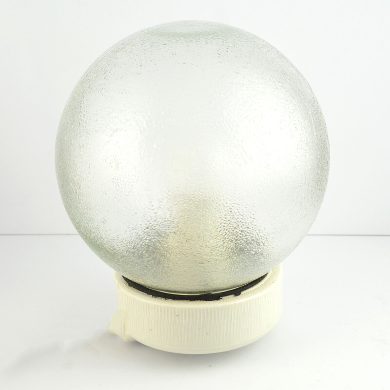 Vintage spherical industrial lamp OPS-100 by Foton, Poland 1970s