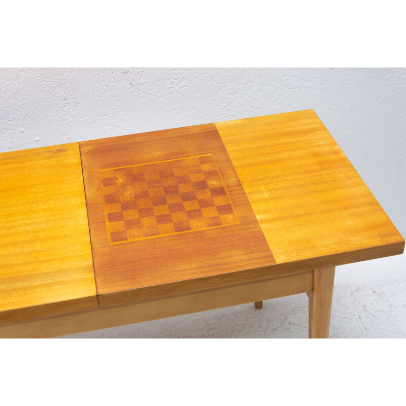 Vintage coffee table with chess pattern by Hikor Písek, Czechoslovakia 1960