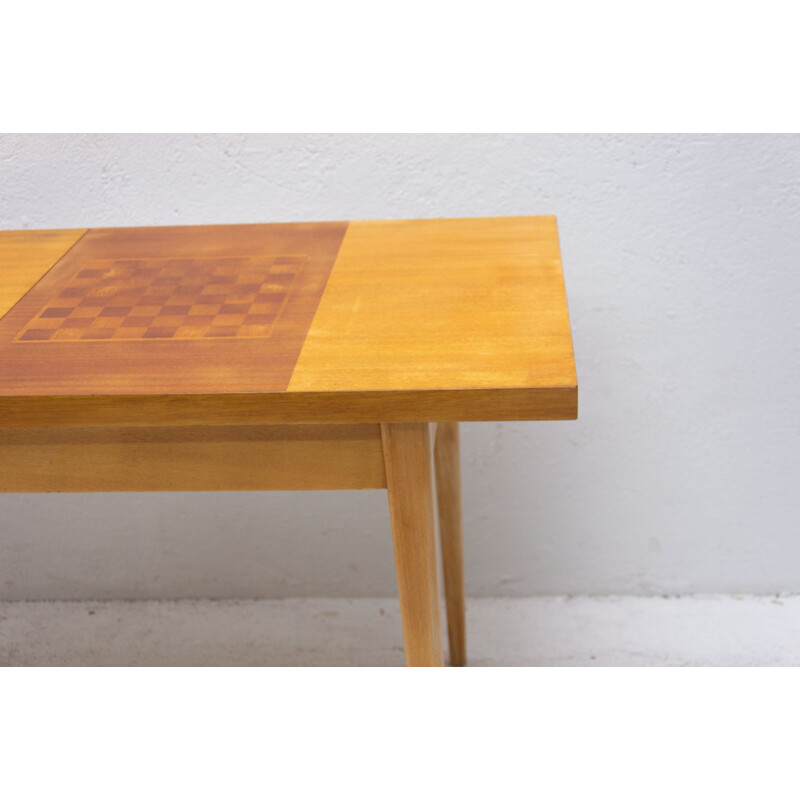 Vintage coffee table with chess pattern by Hikor Písek, Czechoslovakia 1960