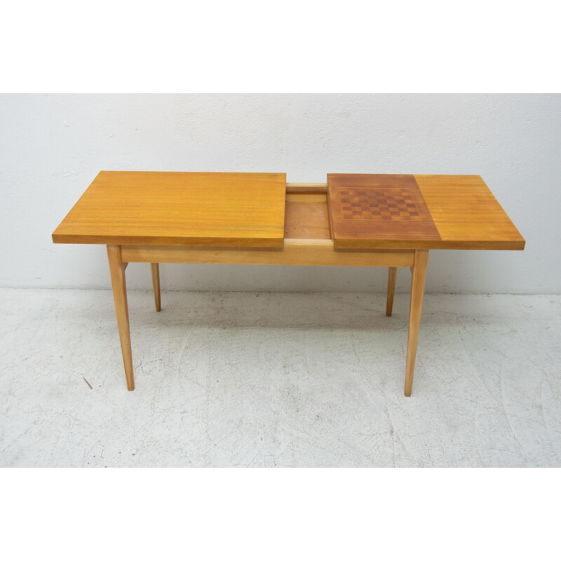 Table basse vintage avec motif d'échecs de Hikor Písek, Tchécoslovaquie 1960