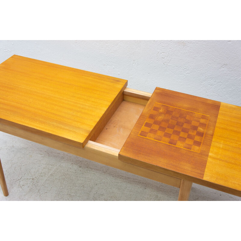 Vintage coffee table with chess pattern by Hikor Písek, Czechoslovakia 1960