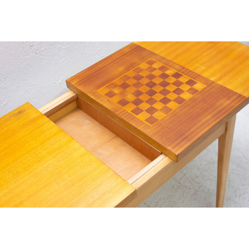 Vintage coffee table with chess pattern by Hikor Písek, Czechoslovakia 1960