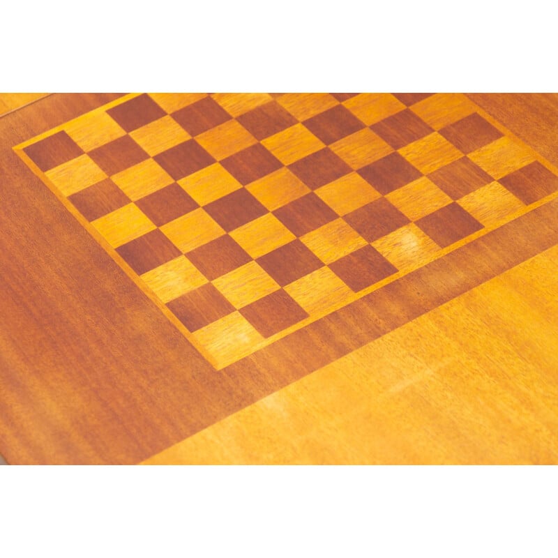 Table basse vintage avec motif d'échecs de Hikor Písek, Tchécoslovaquie 1960