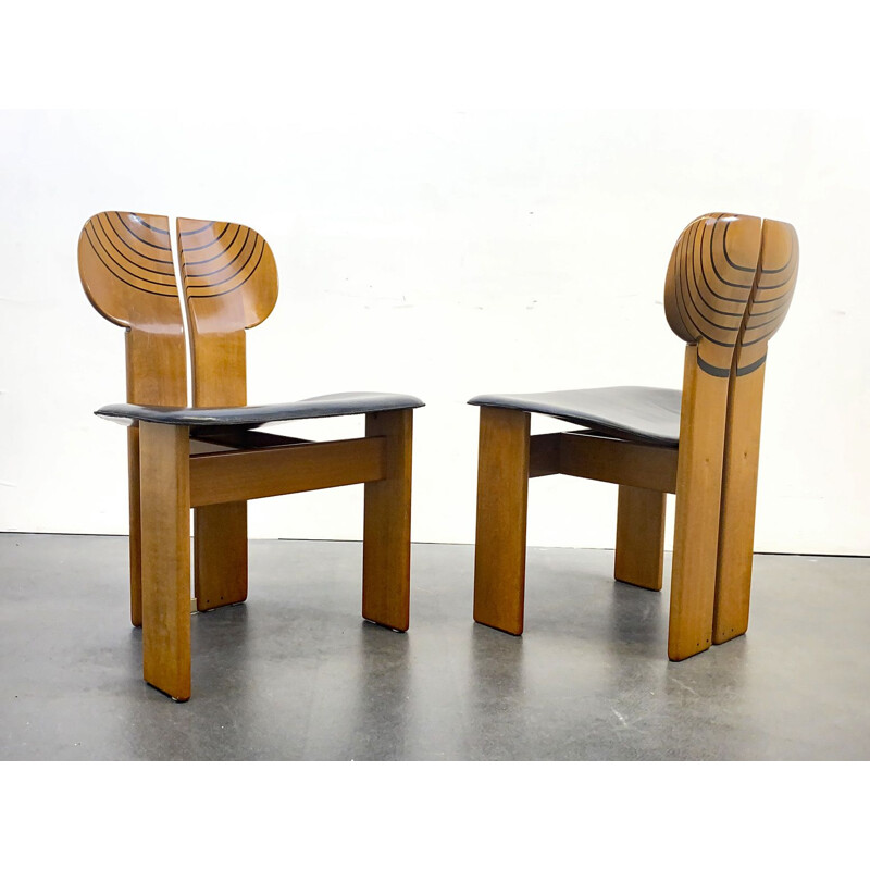 Paire de chaises vintage Africa Artona Series par Afra & Tobia Scarpa pour Maxalto