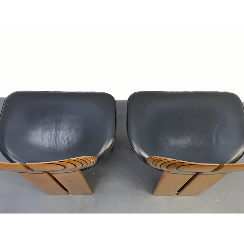 Pair of vintage Dining Chairs Africa Artona Series by Afra & Tobia Scarpa for Maxalto