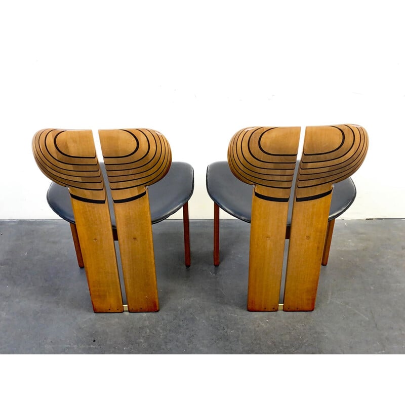 Pair of vintage Dining Chairs Africa Artona Series by Afra & Tobia Scarpa for Maxalto