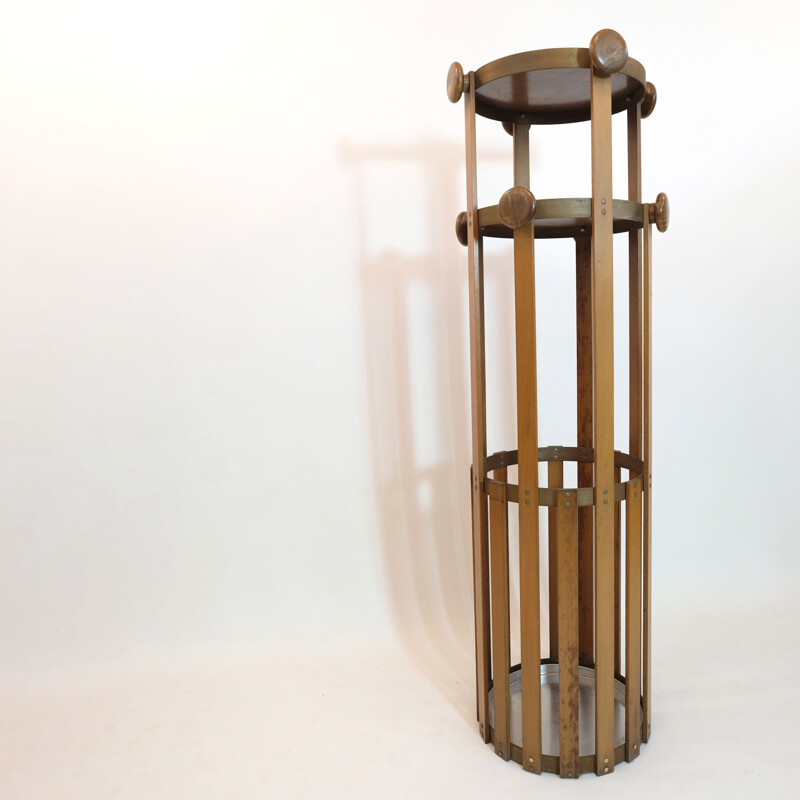 Vintage coat rack on original stand, Italian 1960s