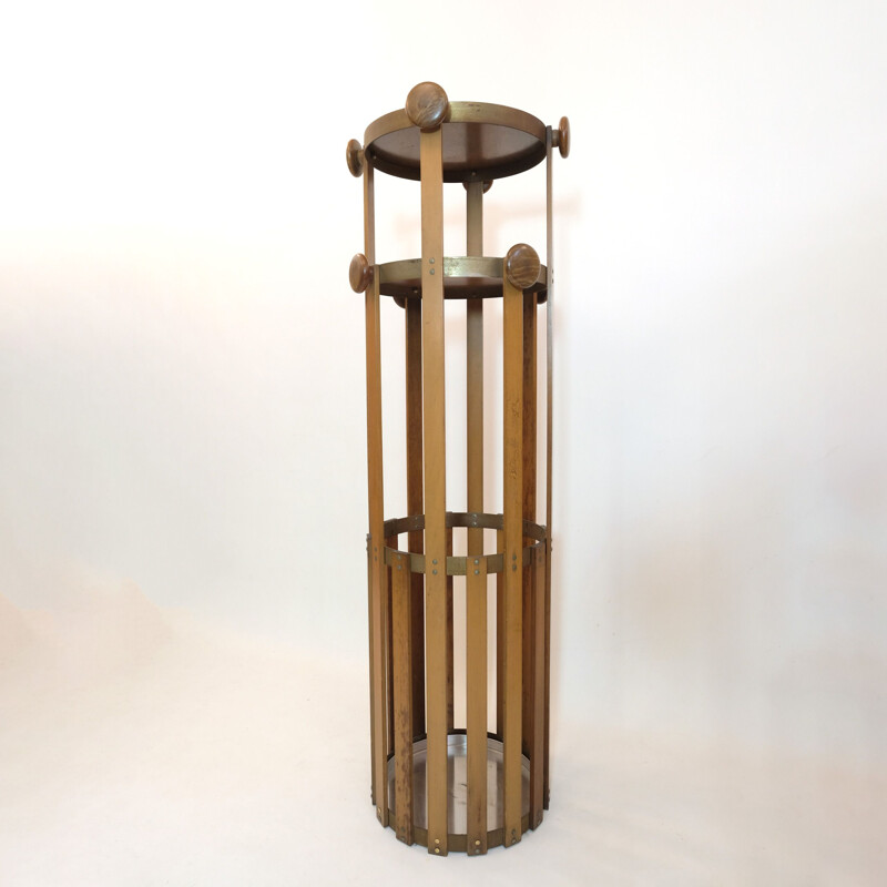 Vintage coat rack on original stand, Italian 1960s