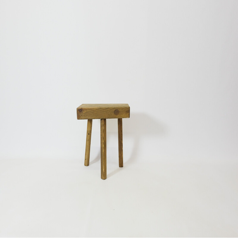 Set of 4 vintage solid wood shepherd's stool