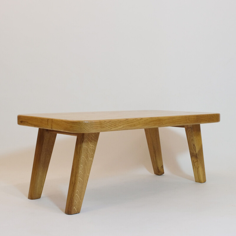 Vintage solid oak coffee table 1960s
