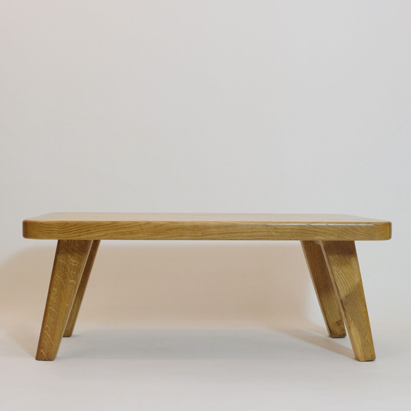 Vintage solid oak coffee table 1960s