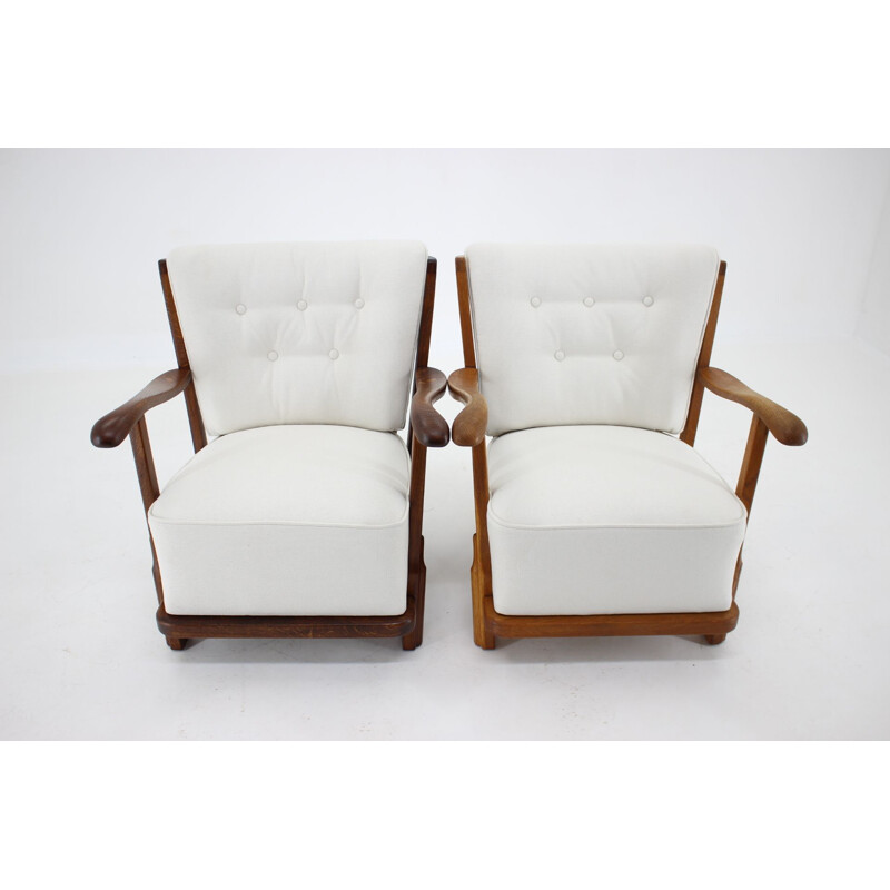 Pair of vintage oak armchairs, Denmark 1950