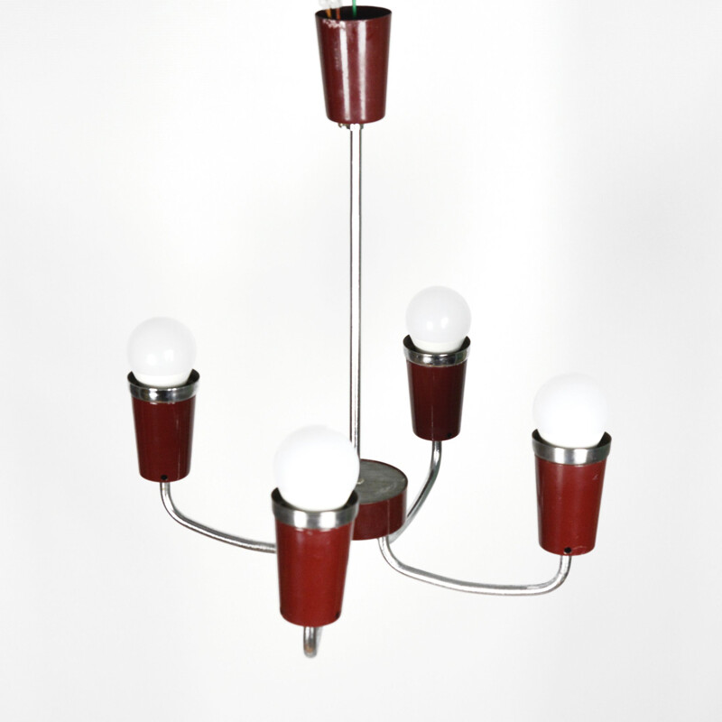 Candelabro de aço modernista Vintage por Spółdzielnia Pracy, 1960