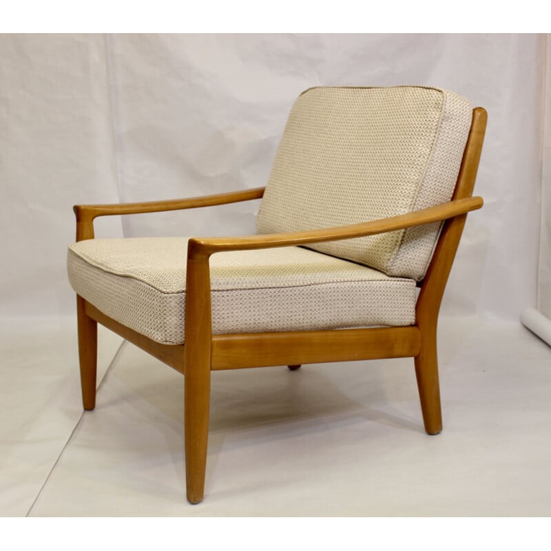 Vintage beechwood armchair, Scandinavian 1960