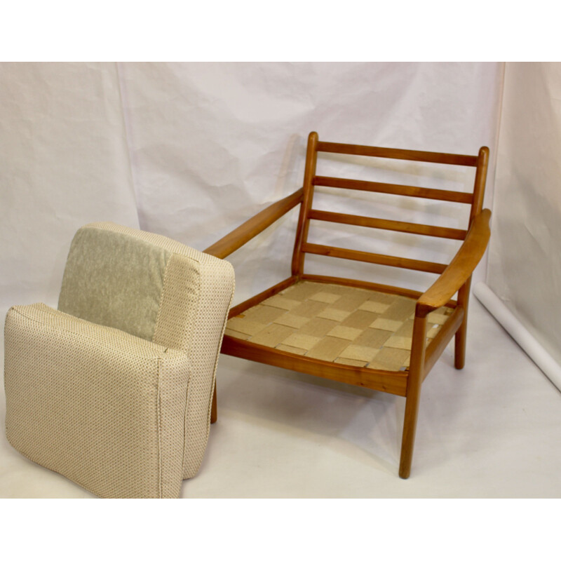 Vintage beechwood armchair, Scandinavian 1960