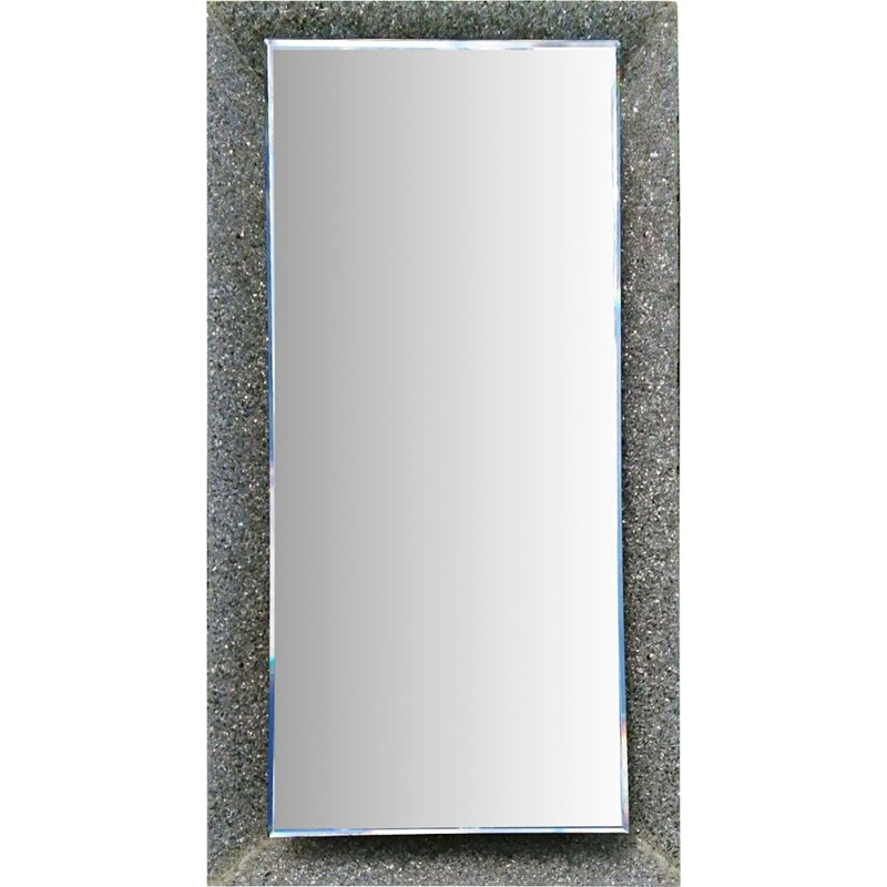 Large vintage illuminated mirror with perspex frame Flabeg, Germany 1970s