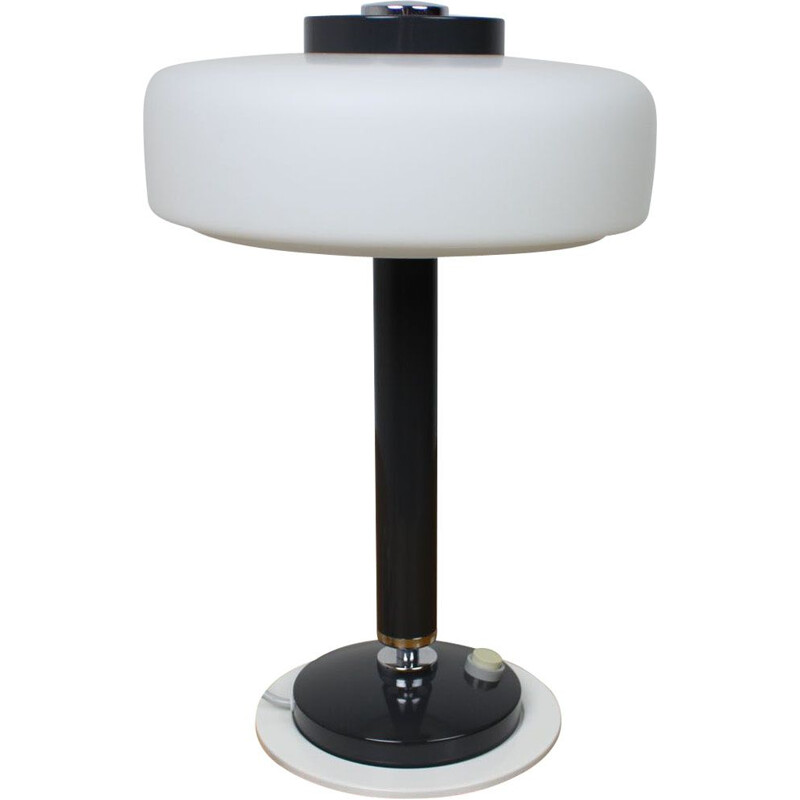 Vintage black and white table lamp by Napako, Czechoslovakia 1960
