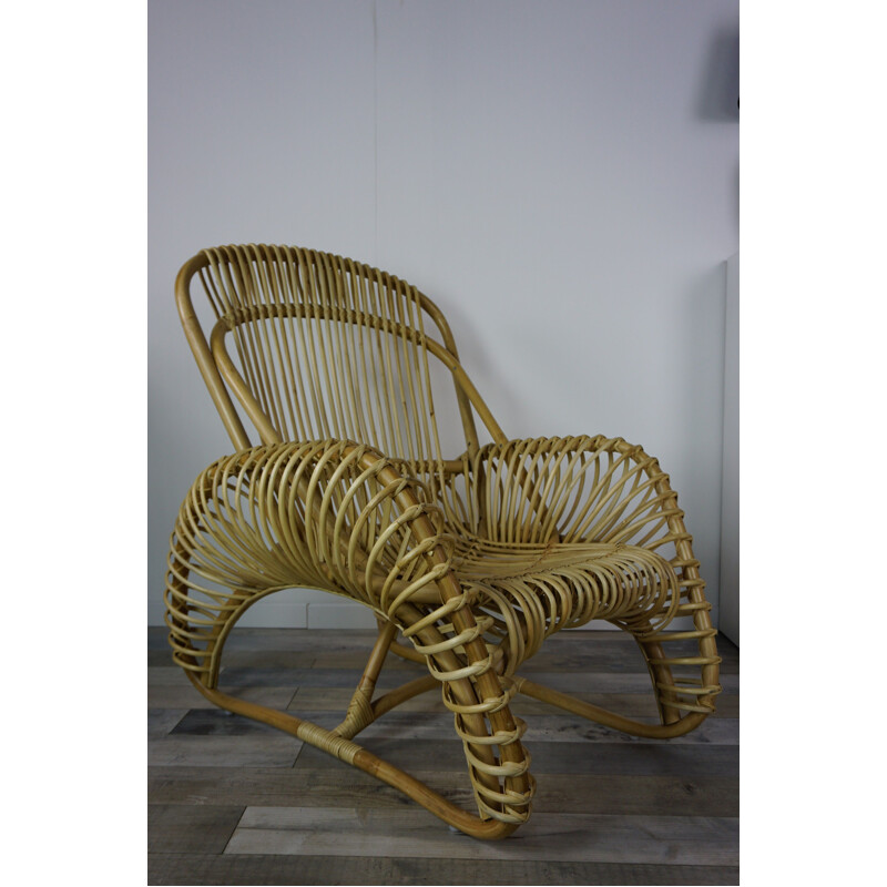 Vintage rattan armchair