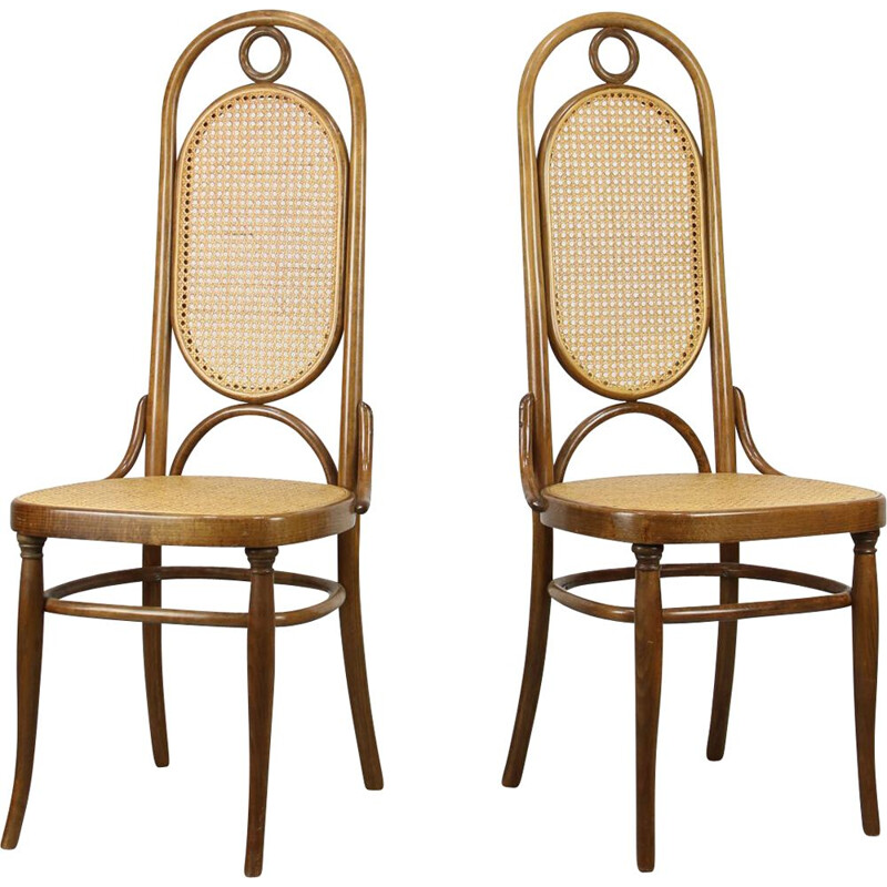 Paar vintage Thonet 207R stoelen
