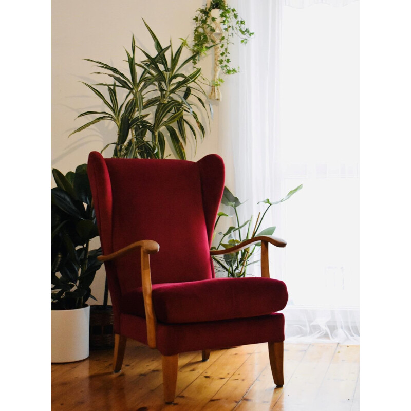 Vintage oak armchair 1950